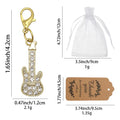 Rhinestone Electric Guitar Charm Lobster Clasp Gold Silver view 2
