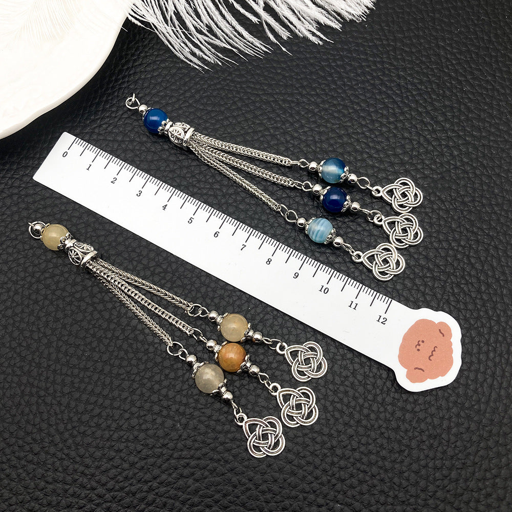 Antique Silver Zinc Alloy Tassel Charm Pendant for Boho Necklace Bracelet Jewelry
