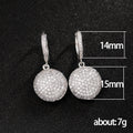 Crystal Pave Disc Drop Earrings in Silver Tone Polished Metal Earrings view 5