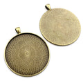 Large Round Pendant Tray Settings in Three Metal Tones view 2