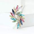 Multicolor Marquise Crystal Leaf Swirl Brooch Lapel Pin view 2
