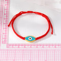 Red Woven Cord Lash Evil Eye Adjustable Bracelets in Six Colors view 4