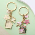 Flower Charm Keychains Featuring Pink Butterfly Across 31 Pictured Variations view 4