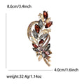 Crystal Leaf Wheat Ear Brooch Pin Gold Tone 4 Colors view 4