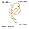 Pearl Flower Knot Rhinestone Brooch Gold Silver Two Tones view 4