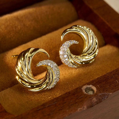 Crystal swirl stud earrings product view