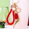 Pearl Rose Keychains in Five Colors with Braided and Plain Loop Options view 7
