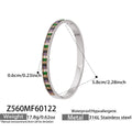 Colorful Baguette Zircon Clasp Bangle Gold Or Steel view 7
