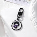 Black Metal Cat Moon Dried Flower Keychains Lobster 4 Styles view 4