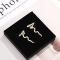 Green Accent Snake Long Dangle Stud Earrings in Two Finishes view 6
