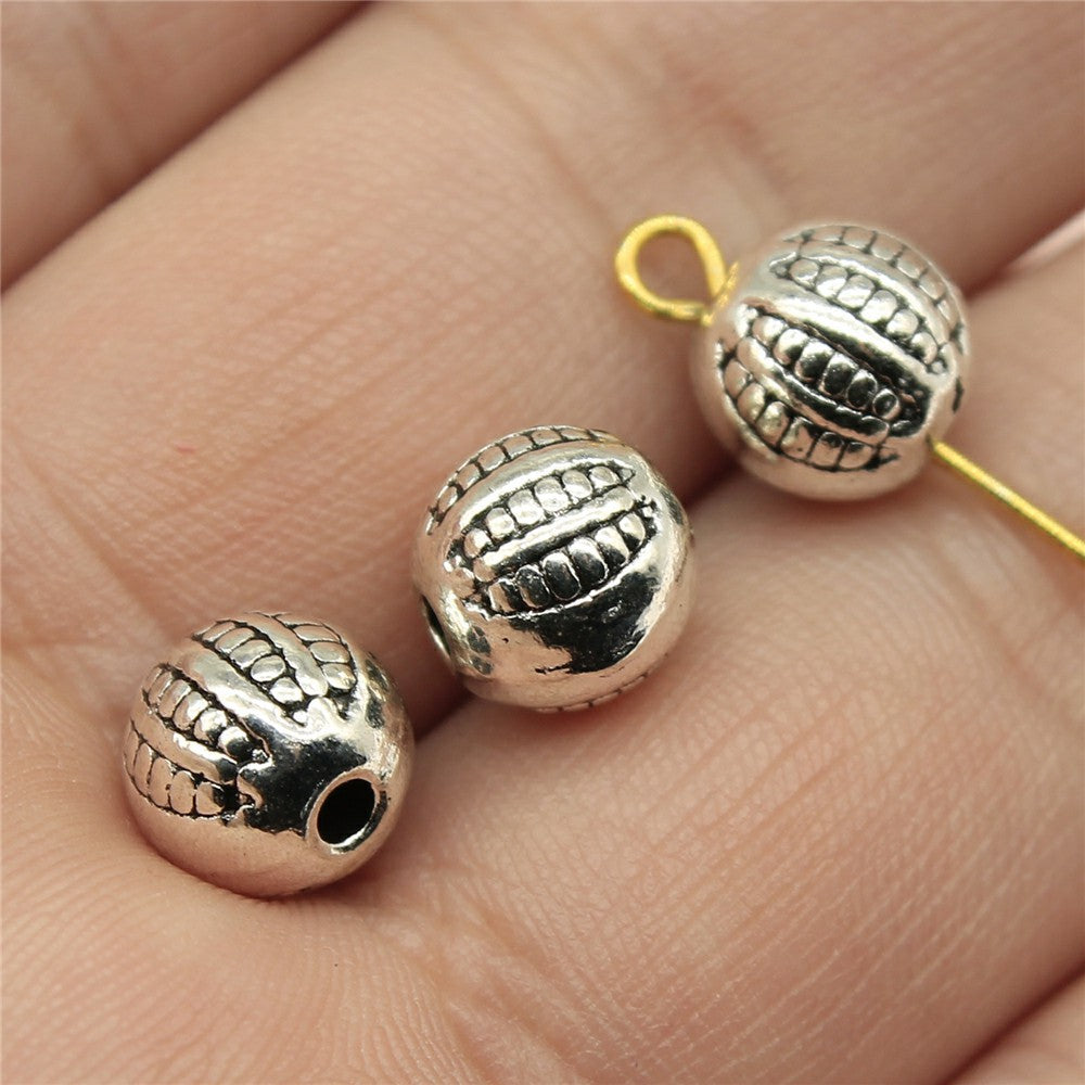 8x8x8mm 1.7g Antique Silver Zinc Alloy Round Spacer Beads for Bracelet Necklace DIY Jewelry Making