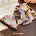Floral Fabric Dual Layer Hair Claw and Ruffle Scrunchie view 3