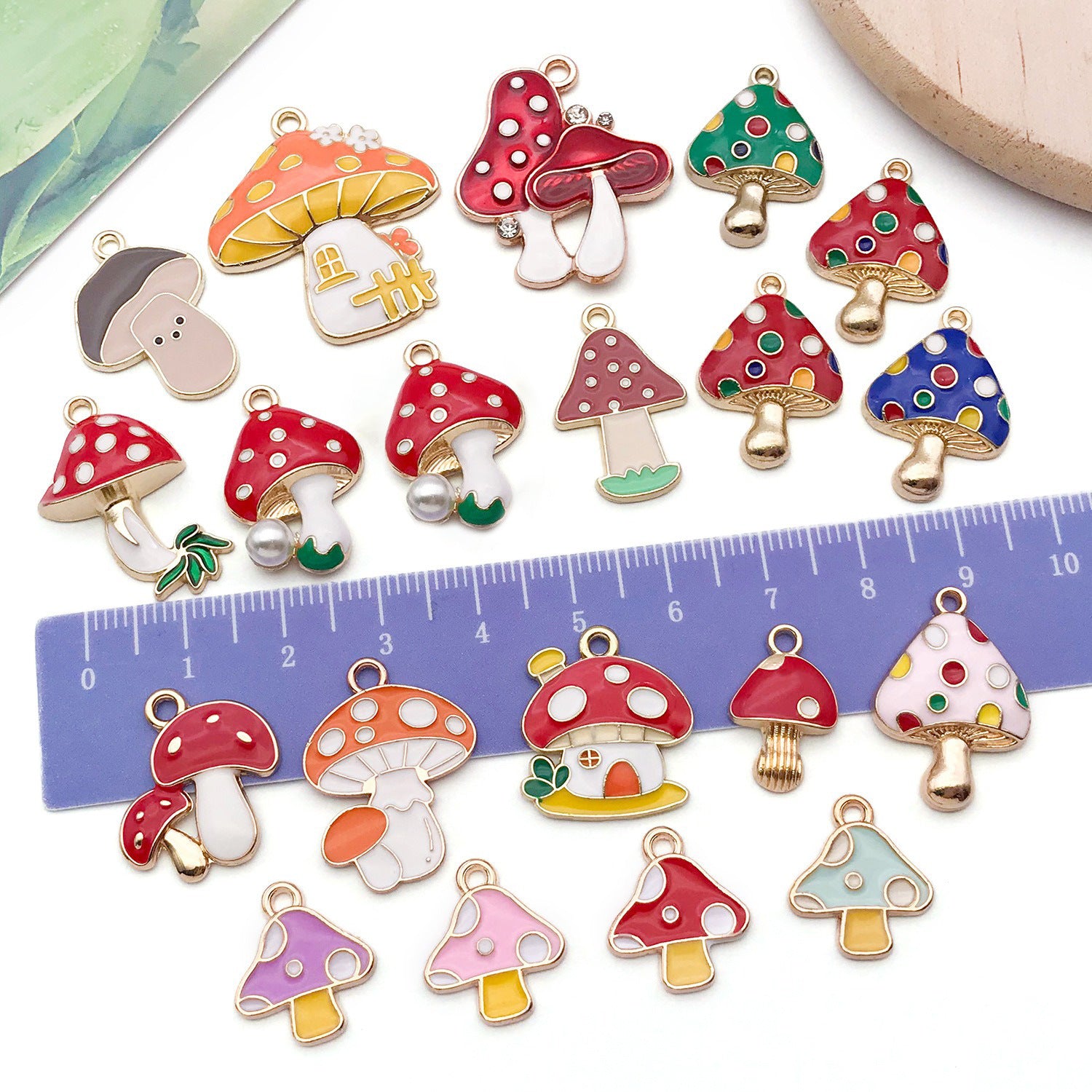 Enamel Zinc Alloy Mushroom House Thanksgiving Charm Pendant for DIY Necklace Bracelet