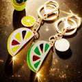 Jeweled Lemon Wedge Keychains in Yellow Green and Assorted Colors view 8