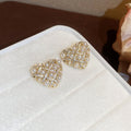 Gold Tone Crystal Stud Earrings In Six Geometric Designs view 6