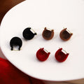 Flocked Teardrop Rounded Hoop Earrings in Two Colors view 1