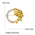 Circular Wheat Brooch in Yellow Gold or Deep Navy Crystals view 6