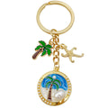 Six Palm Tree Starfish Ocean Metal Keychain Designs view 5