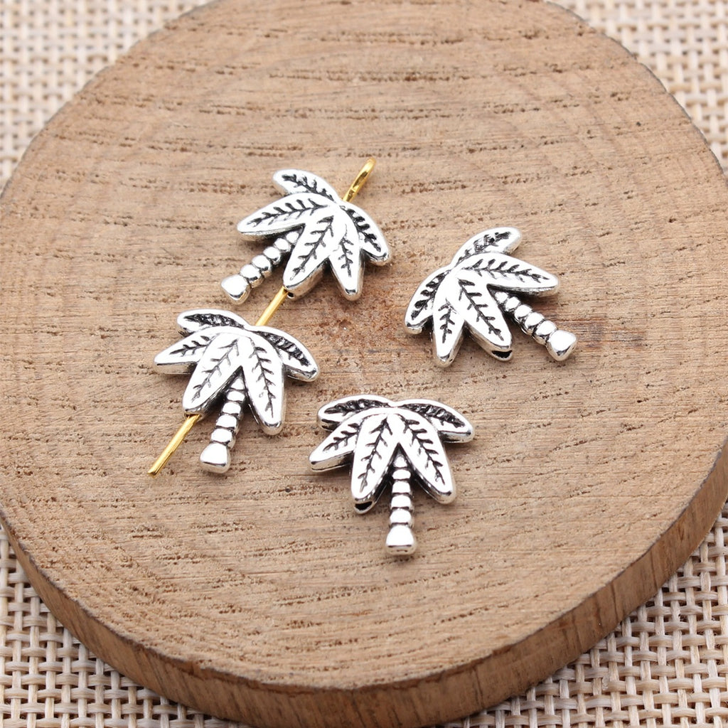 13x13mm 1.2g Antique Silver Zinc Alloy Olive Tree Small Hole Spacer Beads for DIY Jewelry Making