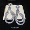 Crystal Double Teardrop Dangle Stud Earrings Fashion Jewelry view 4