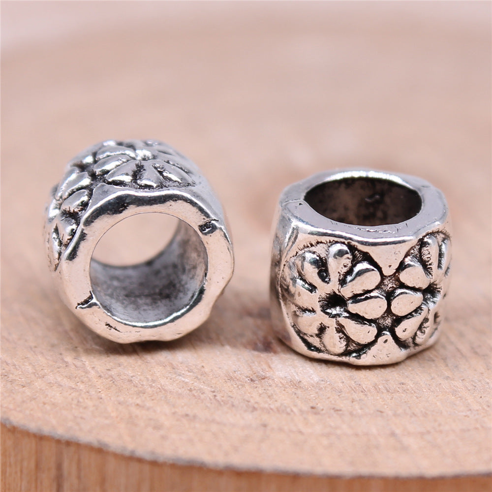 9x9x7mm 1.7g Multicolor Zinc Alloy Flower Large Hole Loose Metal Beads for Bracelet Necklace DIY Jewelry