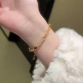 Gold Tone Oval Cabochon Rhinestone Link Bracelets 2 Colors view 4