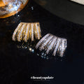 Five Row Crystal Ear Cuff In Gold And Silver Tones view 4
