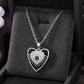 Gold and Silver Tone Crystal Hamsa and Heart Evil Eye Necklaces view 3