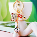 Jeweled Lucky Cat Keychains with Seven Bell Colors and Random Option view 11