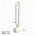 Natural Conch Bead Carabiner Necklaces In Six Color Mixes view 10