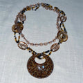 Long Beaded Necklace Resin Animal Print Pendant Three Styles view 6