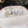 Butterfly and Floral Drop Stud Earrings in Two Styles view 1