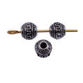 Antique Silver Detailed Round Jewelry Metal Spacer Bead view 4