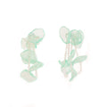 Mint Chiffon Look Flower Pearl Bead Statement Earrings view 5