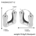 Thick Square U Hoop Earrings in Gold and Silver Tone view 7