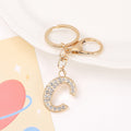 Gold Rhinestone Initial Letter Keychain A-Z Alphabet 26 Options view 6