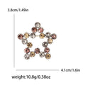 Open Five Point Crystal Star Brooch with Multicolor Stones view 5