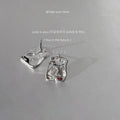 Silver Tone Hammered Irregular Square Stud Earrings For Women view 4