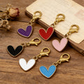 Enamel Heart Keychain Gold Lobster Clasp Six Colors view 3