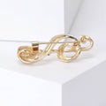 Treble Clef Microphone Brooch Gold and Silver Tone view 3