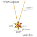 Gold Snowflake Zircon Pendant Necklace Clear Or Multicolor view 7