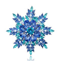 Crystal Snowflake Brooch in Blue or Clear Silver Tone view 5