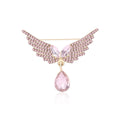 Crystal Wing Brooch With Teardrop Dangle in Five Colors view 2