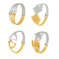 Two-Tone Stainless Steel Wide Geometric Hinge Cuff Bangles view 5