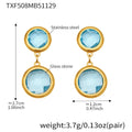 Colorful Round Glass Stone Drop Earrings Zircon Bracelets view 8