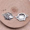 Textured Hedgehog Charm in Antique Silver Tone Finish view 2