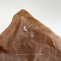 Pretzel And Croissant Asymmetric Stud Earrings In Gold And Silver view 4