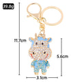 Rhinestone Enamel Cow Keychain Cartoon Calf Bag Charm view 3