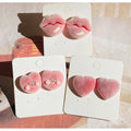 Flocked Velvet Cartoon Stud Earrings 7 Cute Designs view 2