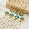 Ocean Scene Round Pendant Necklace in Seven Gold Tone Designs view 3
